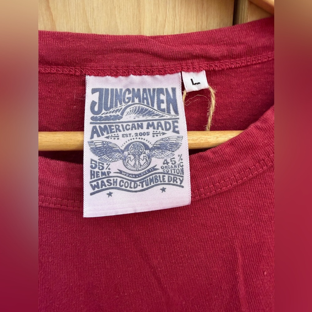 Jungmaven Hemp Tee in Berry - Picture 2 of 4
